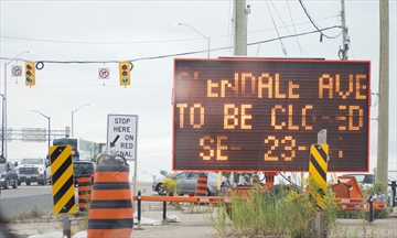 A portion of Glendale Avenue in Niagara-on-the-Lake will be closed starting the evening of Friday, Sept. 23, going to Sunday, Sept. 25, for work on a ramp part of the new Glendale traffic interface.
